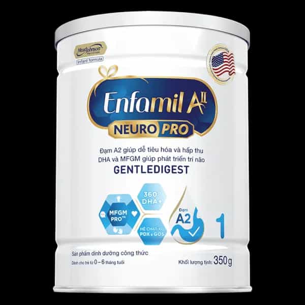 Sữa bột cho bé Enfamil A2 NeuroPro số 1 350g (Infant Formula, 0 - 6 tháng tuổi)