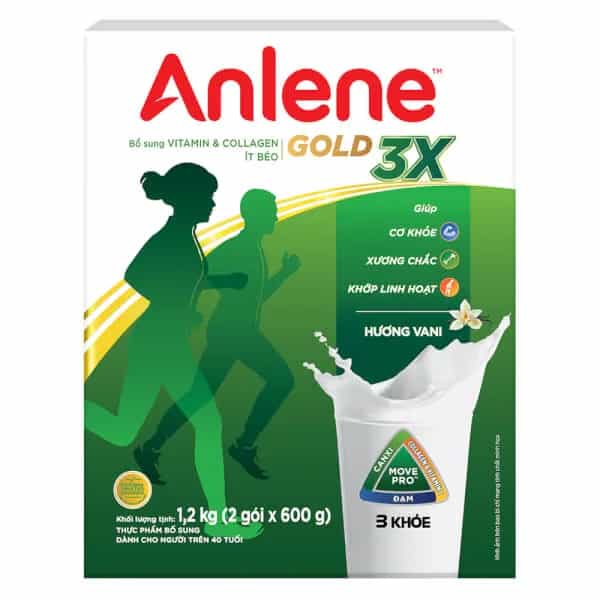 Sữa người lớn Anlene Gold 3X hương Vani 1,2kg