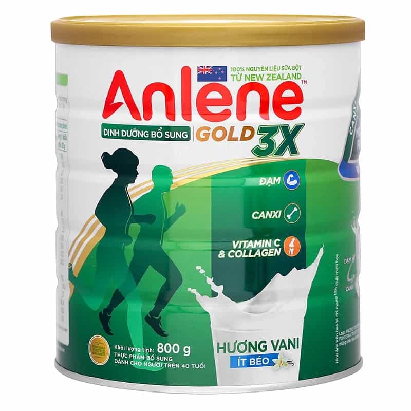 Sữa người lớn Anlene Gold 3X hương Vani 800g