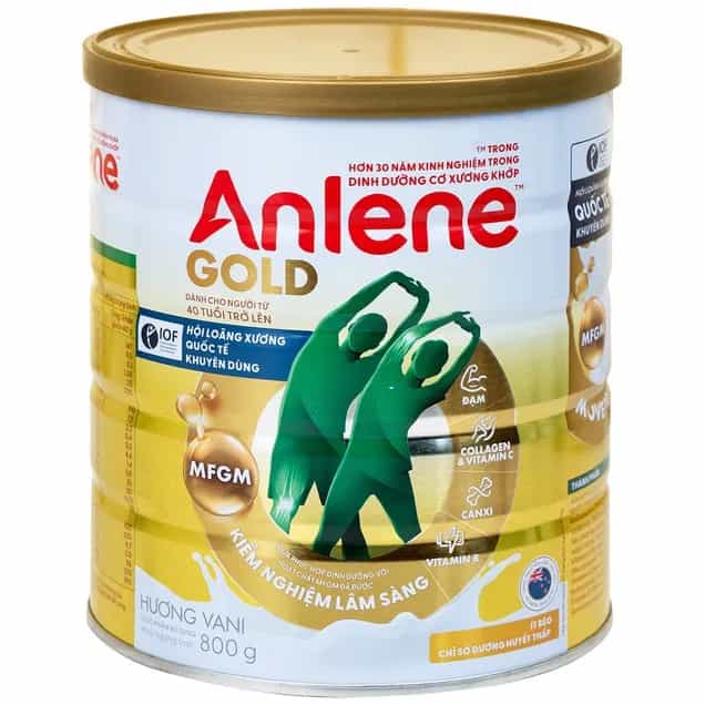 Sữa người lớn Anlene Gold 5X hương Vani tăng cường sức khỏe cơ-xương-khớp 800g (trên 40 tuổi)