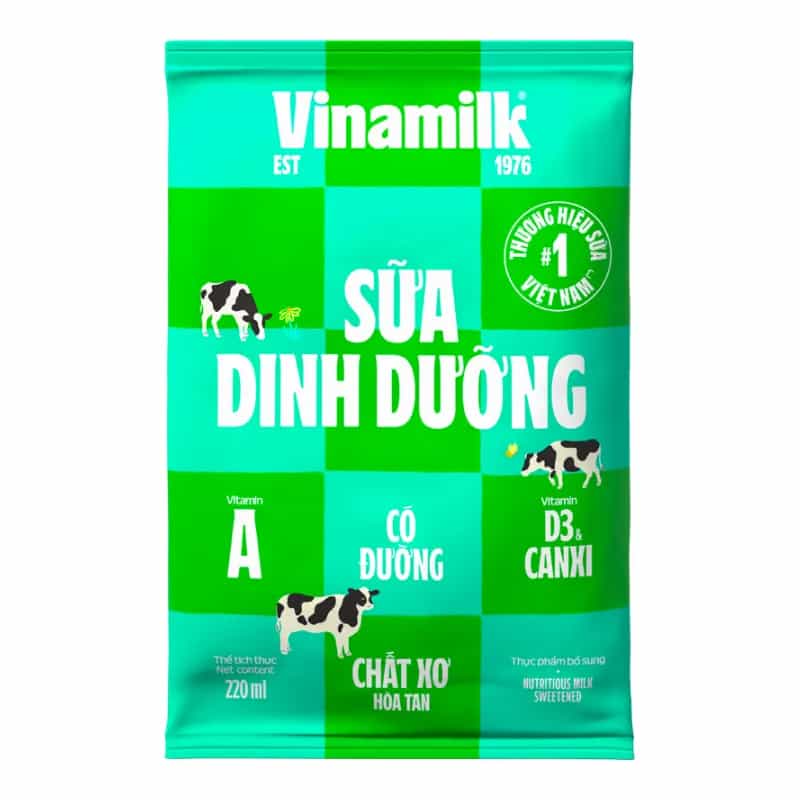Sữa tươi Vinamilk Có đường bịch 220ml