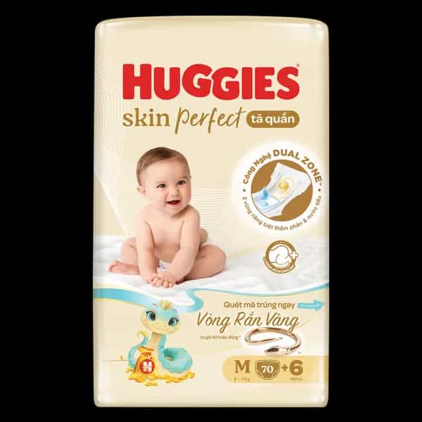 Tã quần Huggies SkinPerfect Pants size M (70 + 6 miếng, 6 - 11kg)